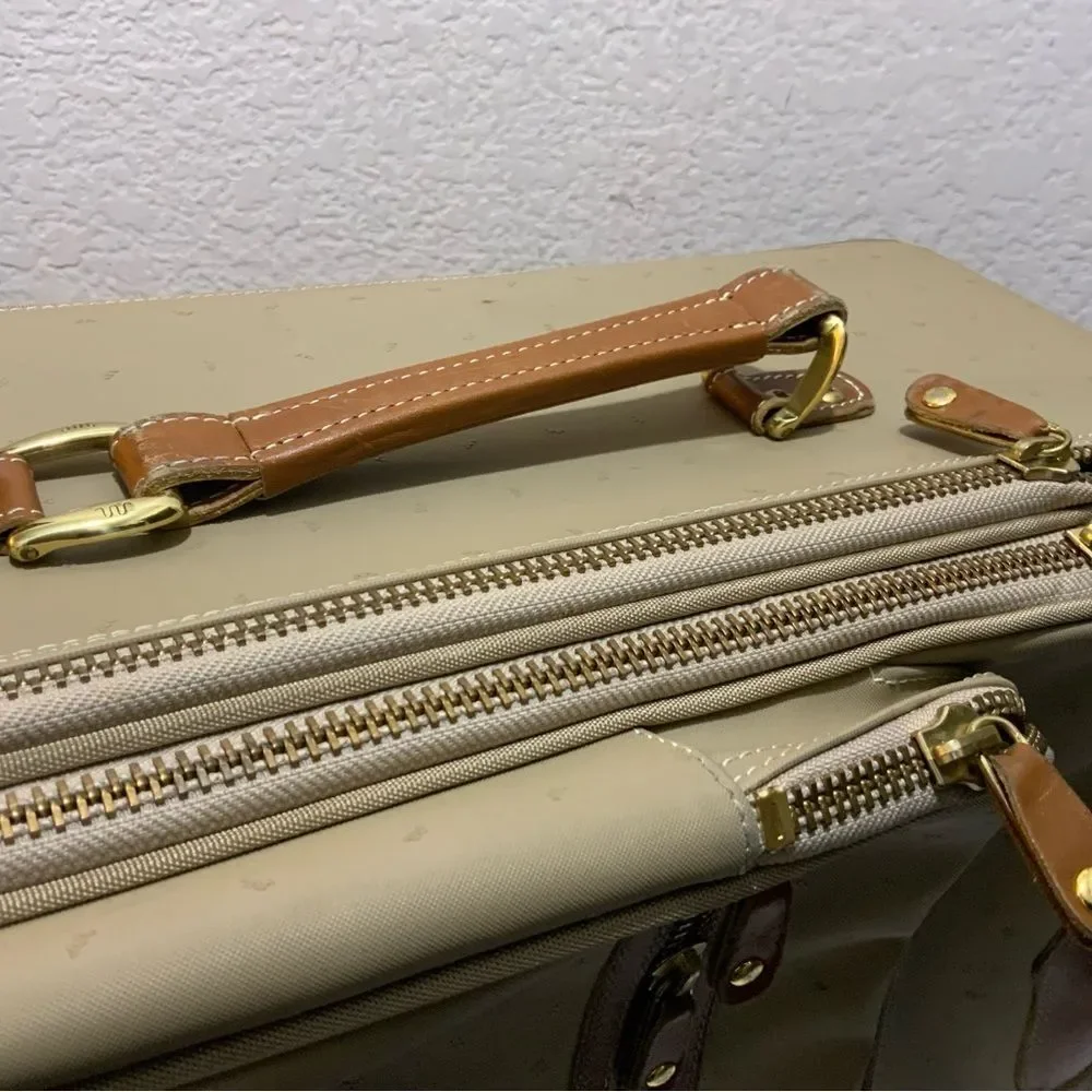 King Ranch, leather trim suitcase roller bag carry-on, luggage 22”